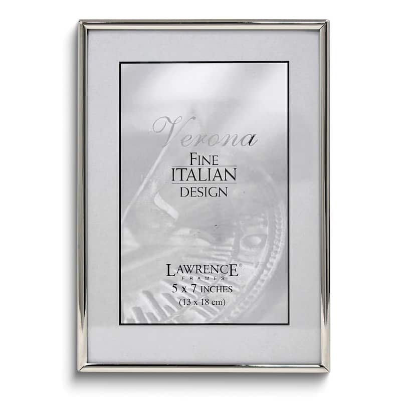 Curata 5x7 Polished Simply Silver-Tone Metal Frame