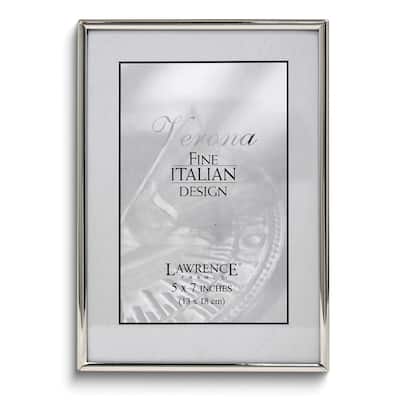 Curata 5x7 Polished Simply Silver-Tone Metal Frame