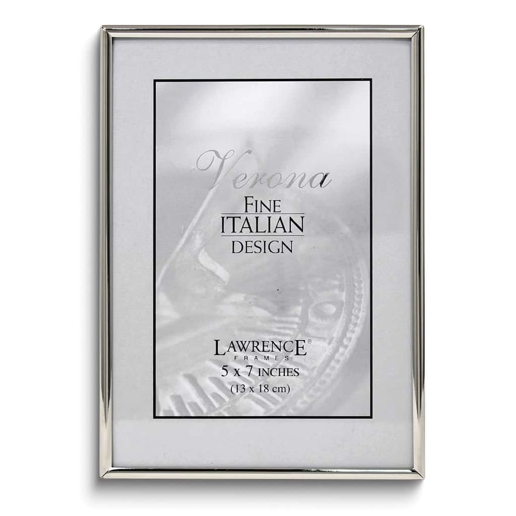 Curata 5x7 Polished Simply Silver-Tone Metal Frame
