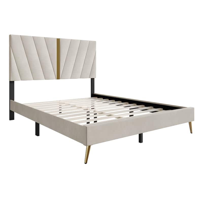 CraftPorch Luxurious Velvet Upholstered Bed