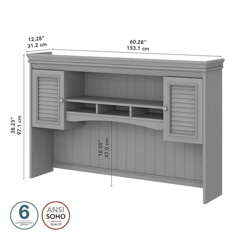 Fairview 60W Hutch for L Shaped Desk by Bush Furniture
