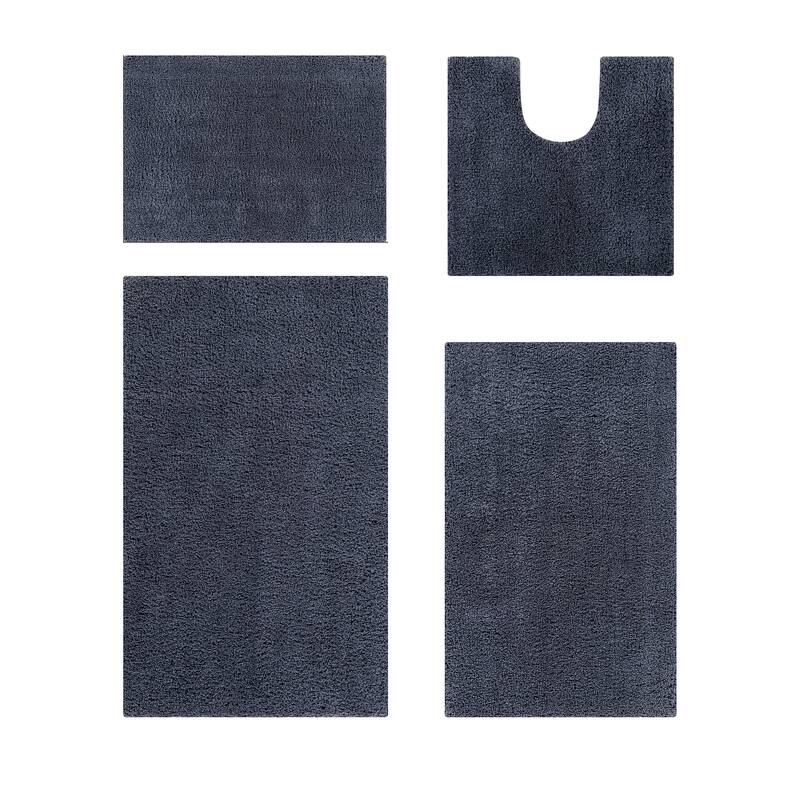 Better Trends Bath Rug Set 100% Micro Polyester Tufted Anti-Skid Latex Backing Bathroom Rugs for Shower, Sink Mats Micro Plush