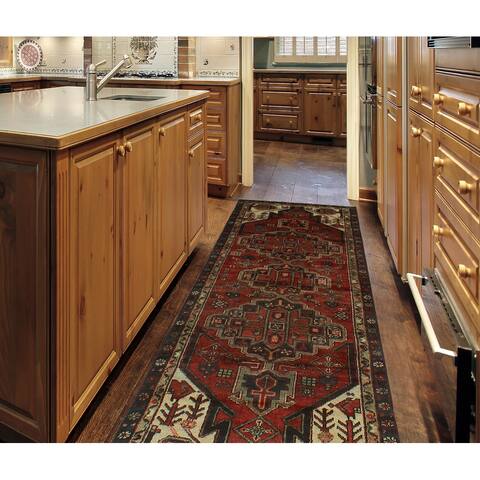 Semi Antique Dalili Red/Navy Runner - 3'0" x 8'8"