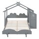 preview thumbnail 4 of 16, Full Size Platform Bed with Windmill, Flower Decor & Desk - Creative Design