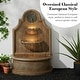 preview thumbnail 6 of 13, Glitzhome 37.25"H Oversized 3-Tier Single Spout European Style Polyresin Wall Fountain with LED Lights