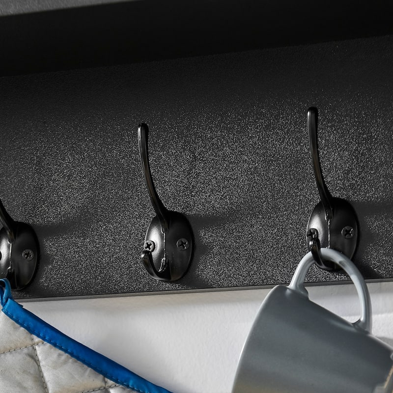 Danya B. Entryway Floating Utility Wall Shelf with Hooks