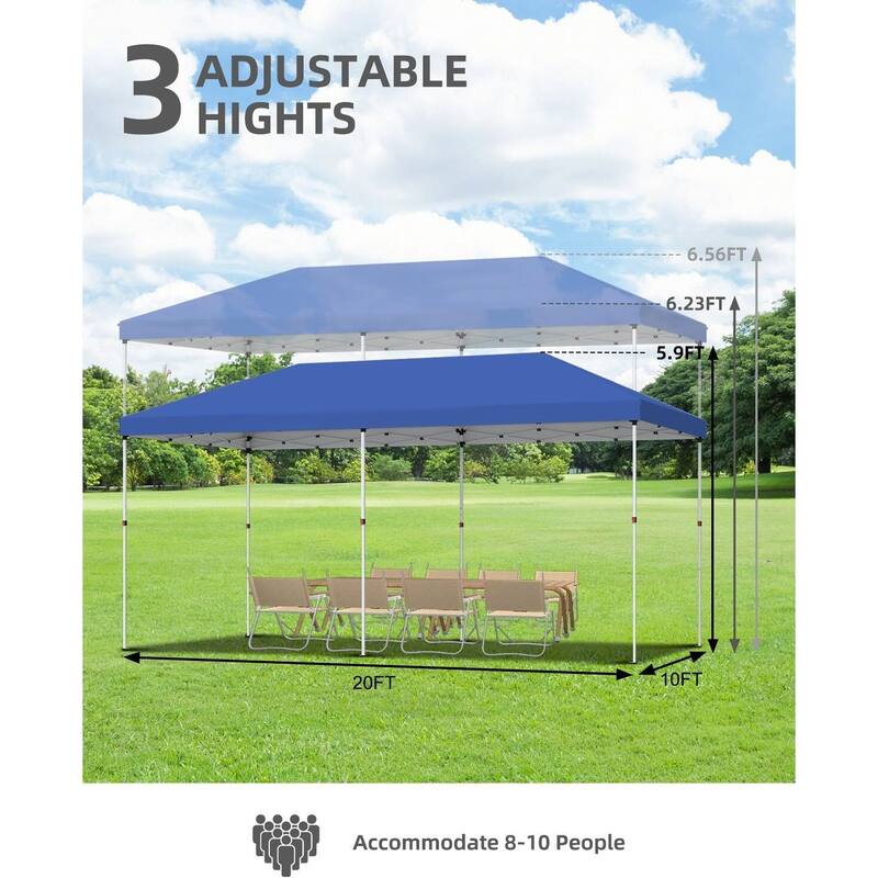 Instant Pop-Up Canopy Tent, No Sidewalls, for Beach, Party