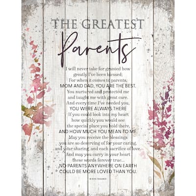 Greatest Parents Wood Plaque 11.75"x15" - White