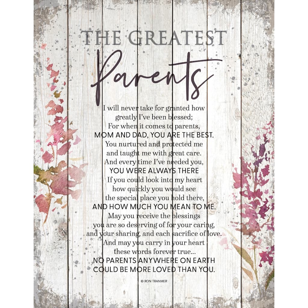 Greatest Parents Wood Plaque 11.75"x15" - White
