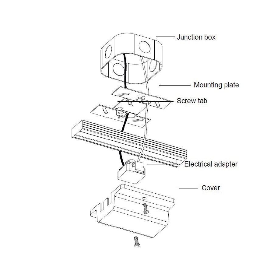 WAC Lighting HFC Floating Power Feed for H-Track Systems