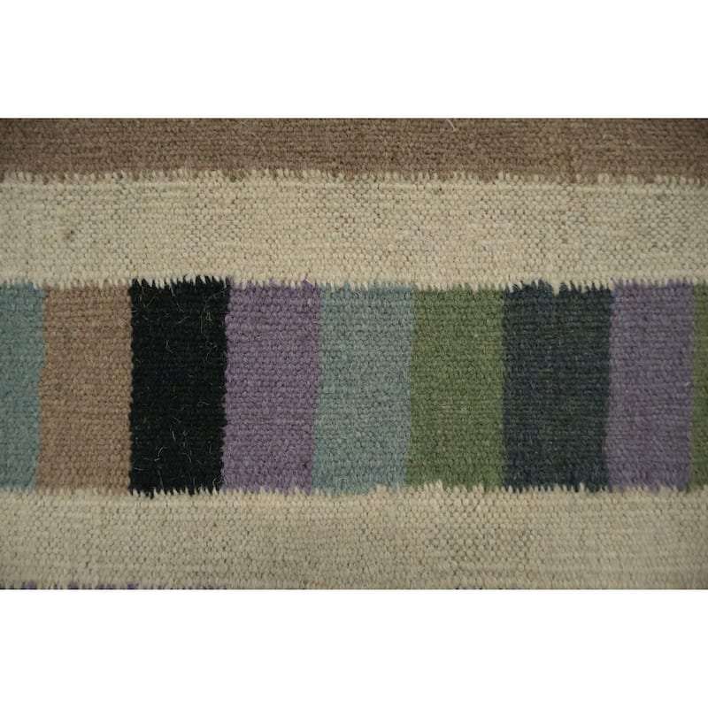 Hand Woven Oriental 100% Wool Carpet Southwestern Modern Multi-Colored Kilim Area Rug - 10' 2'' X 8' 5''