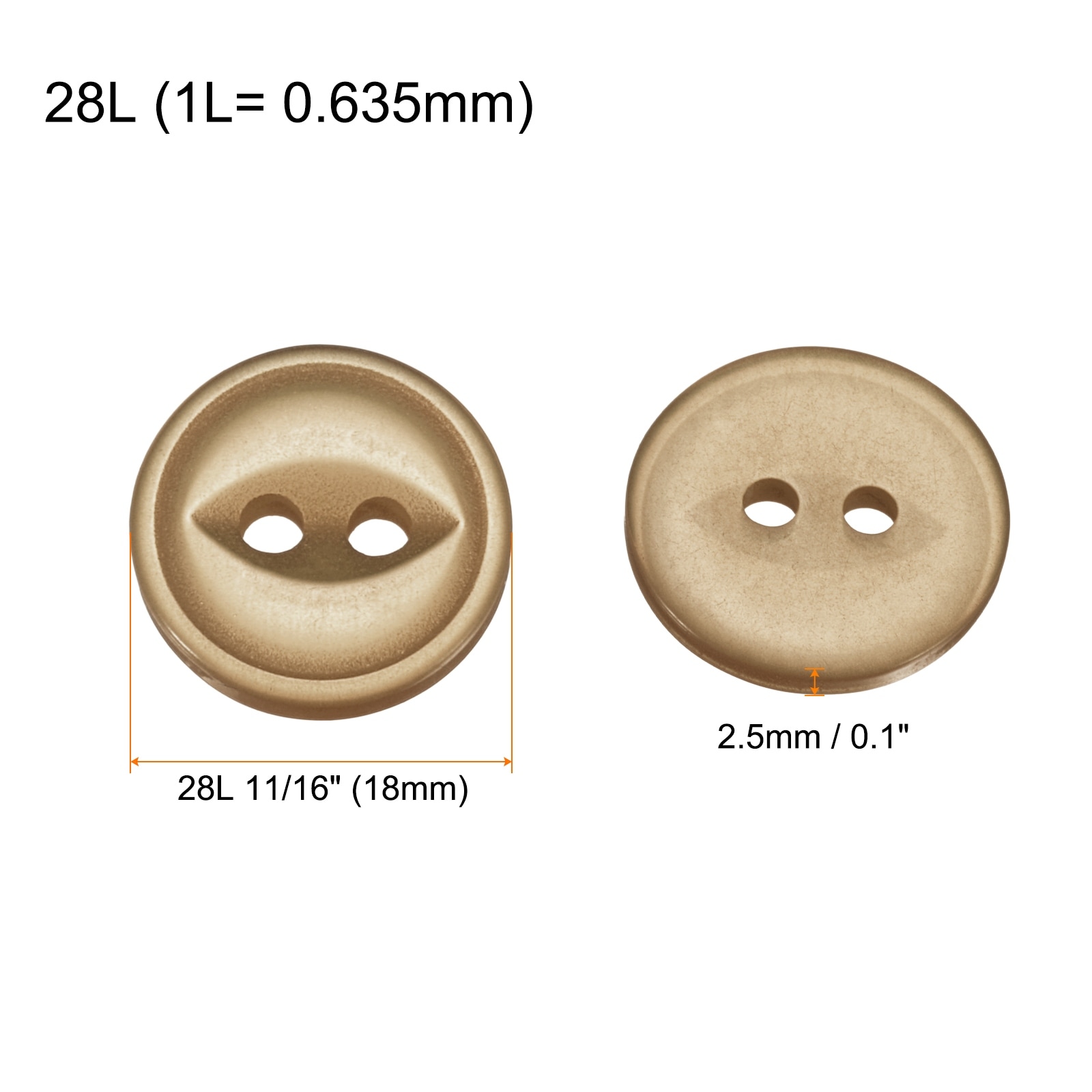 Round Sewing Buttons Resin 2-Hole Fish Eye Craft Replacement Button for Craft Pants Dress Skirt Clothing Buttons