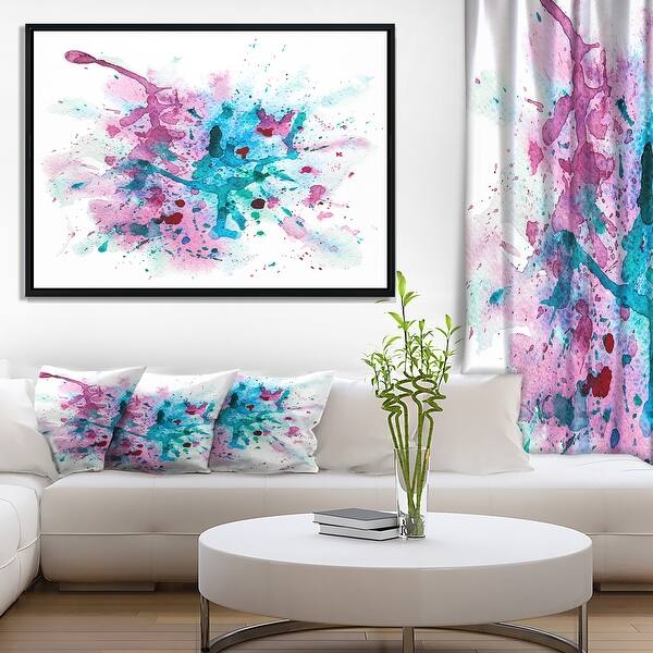 Shop Designart Blue And Purple Paint Stain Abstract Watercolor