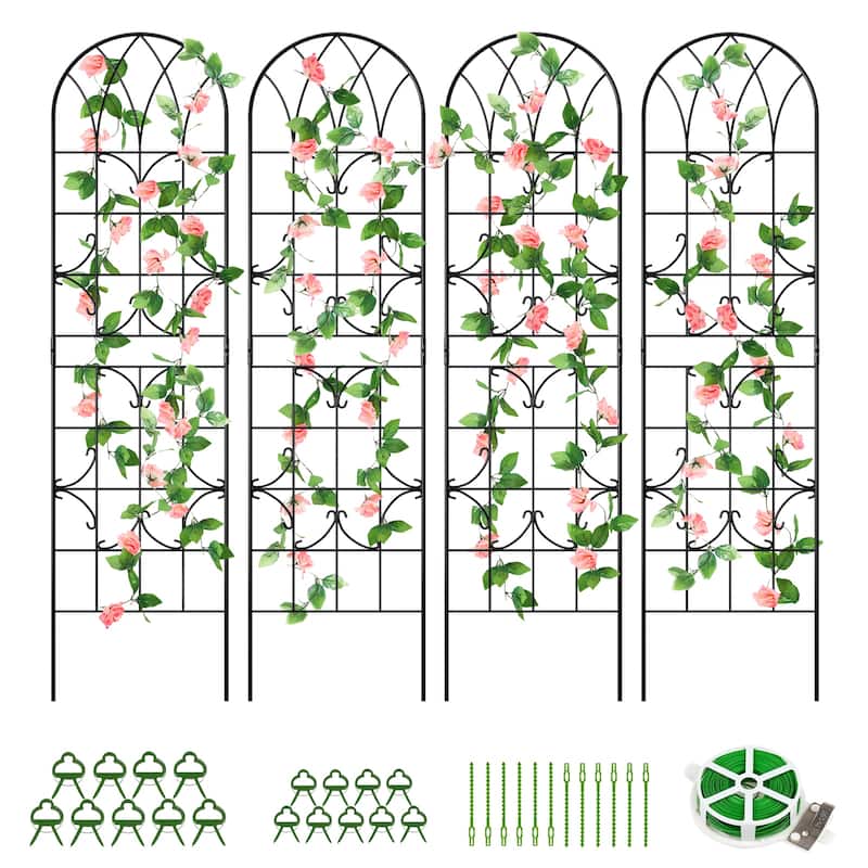 DoCred 4 Pack Garden Climbing Plant Steel Trellis