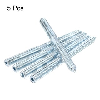 M10x50mm Hanger Bolts Double Head Dowel Screw 120mm Length 15pcs Silver Tone