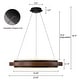 preview thumbnail 11 of 26, Modern 24" Walnut LED Wood Chandelier Ring Chandelier for Living Room Foyer