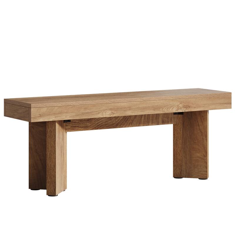 Wood Entryway Bench, Long Indoor End of Bed Bench, Bedroom Hallway Foyer Accent Seat Bench