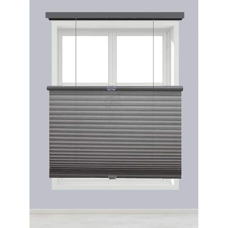 Linen Avenue Cordless Top Down Bottom Up Cellular Shade, Dark Grey (Arrives 1/4" Narrower)