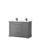 preview thumbnail 37 of 58, Avery 48 Inch Double Vanity, Cultured Marble Top Dark Gray, Black Trim, Carrara Cultured Marble Top