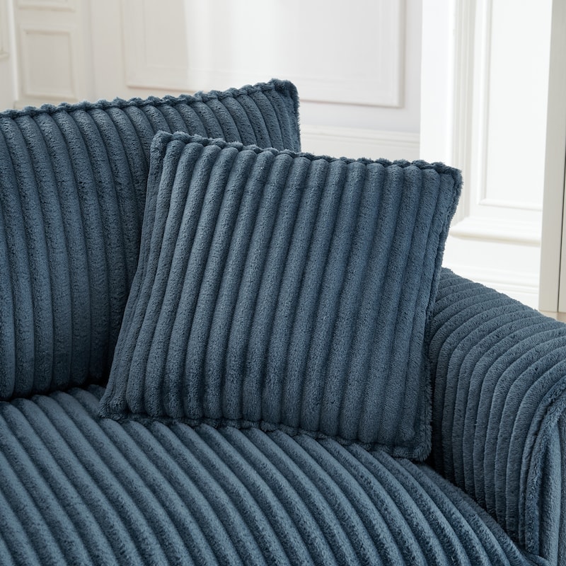 Roomfitters Corduroy Accent Chair with Pillow, Oversized Single Sofa Chair with Armrests and Soft Cushion, Modern Lounge Chair