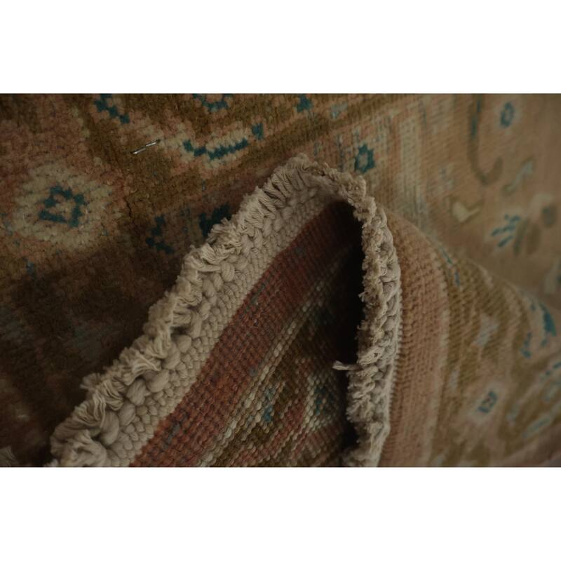 Hand Knotted Oriental 100% Wool Carpet Traditional All-Over Brown Ziegler Area Rug - 3' 9'' X 1' 11''