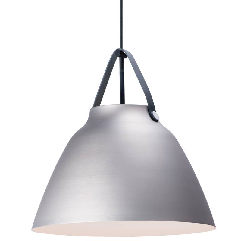 Maxim Nordic Single Light 20" Aluminum Pendant with Leather Strap