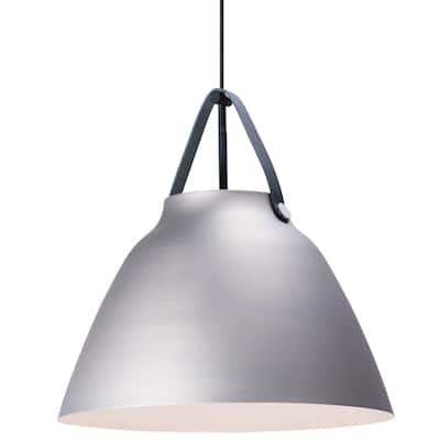 Maxim Nordic Single Light 20" Aluminum Pendant with Leather Strap