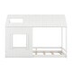preview thumbnail 31 of 34, Rustic Twin House Bed with Skylight & Guardrails - Sturdy Wooden Support