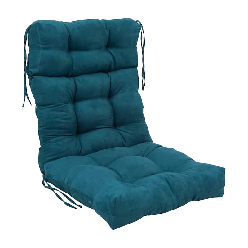 Multi-section Tufted Indoor Microsuede Seat/Back Chair Cushion (Multiple Sizes) - 22 x 45 - Teal