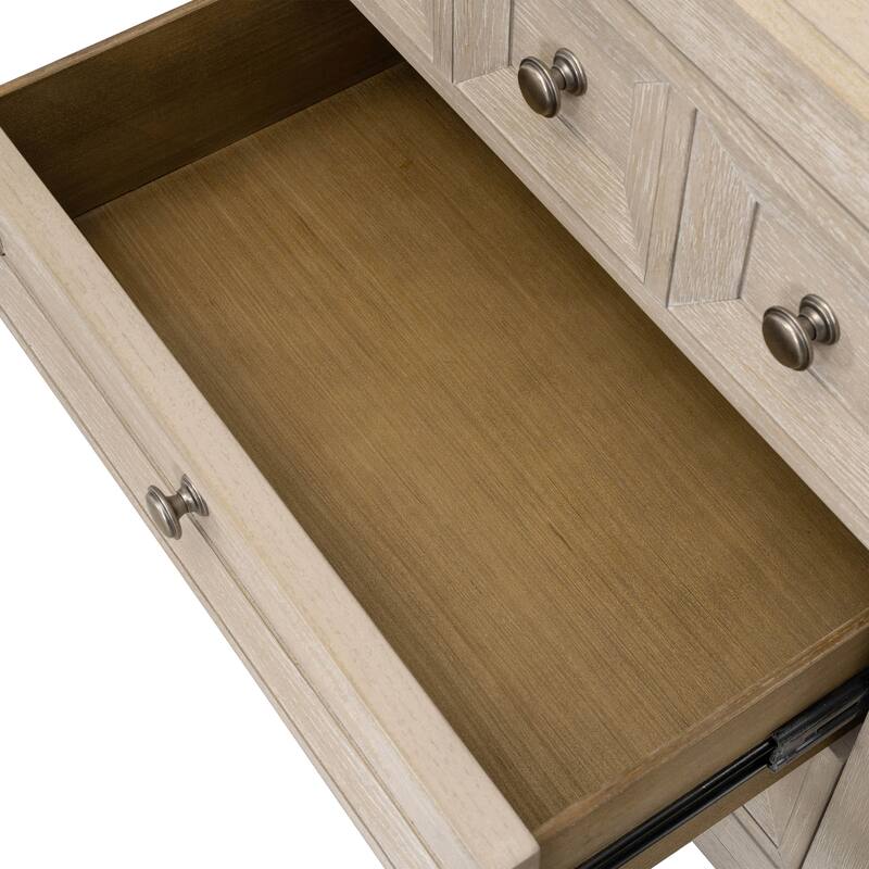 Furniture of America Durem II Modern 4-Piece Solid Wood Tawny Panel Bedroom Set with Desk