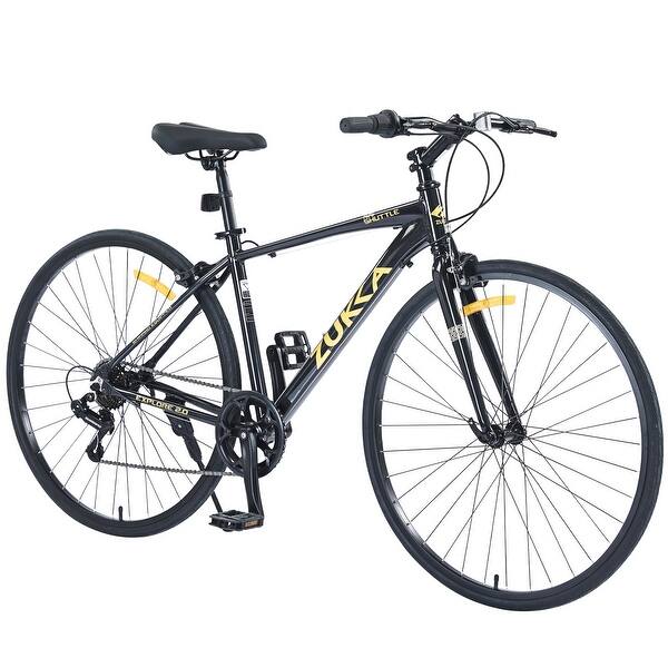 slide 2 of 21, Shimano 7 Speed Hybrid Bike Aluminum Alloy Frame C-Brake 700C Road Bike For men women's City Bicycle Black
