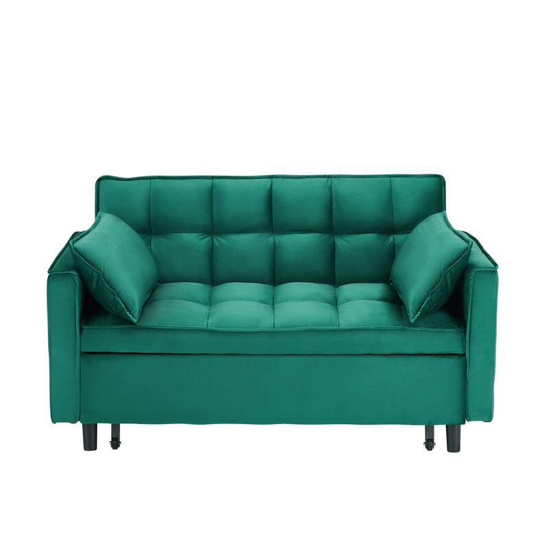 55" 3-in-1 Double Pull-Out Sofa Bed for Living Room