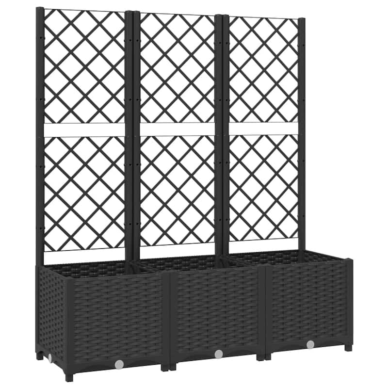 vidaXL Garden Planter with Trellis Plant Pot Flower Box Raised Bed Outdoor PP