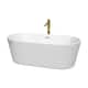 Option White, Polished Chrome Trim & Brushed Gold Faucet