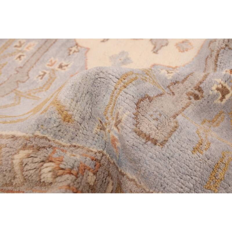 ECARPETGALLERY Hand-knotted Royal Oushak Light Denim Blue Wool Rug - 8'0 x 8'0