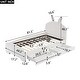 preview thumbnail 5 of 6, White+2 Drawers Chenille Upholstered Twin Platform Bed, Cartoon Ears Headboard, 2 Drawers, Guardrail