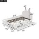 preview thumbnail 5 of 6, White+2 Drawers Chenille Upholstered Twin Size Platform Bed
