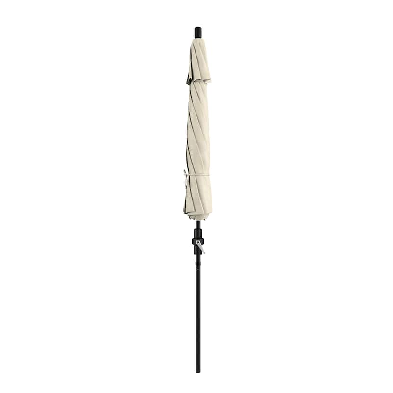 California Umbrella 9' Rd Golden State Series Patio Umbrella Black Aluminum Frame Crank Lift Collar Tilt Sunbrella Cilantro