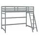 preview thumbnail 20 of 20, Twin Size Pine Wood High Loft Bed with inclined Ladder and Guardrails for Bedroom