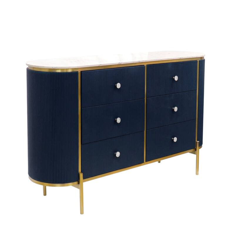 Pasargad Home Calypso Sideboards - 59"x15.25"x35.5" - Navy