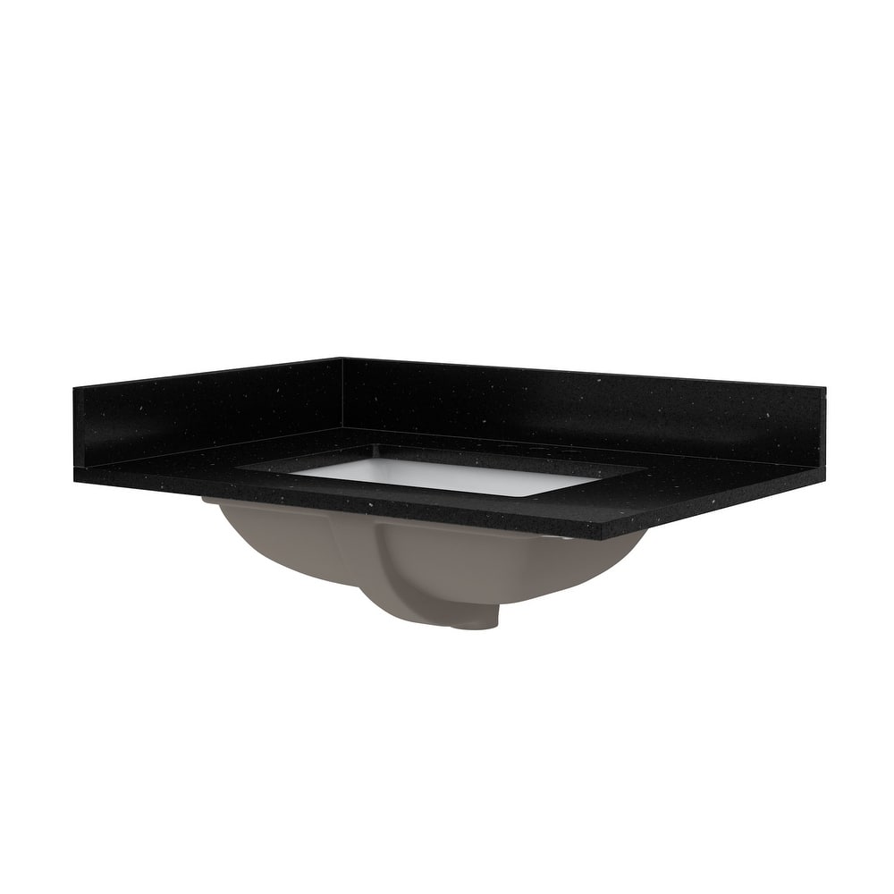CRAFT + MAIN QZ31224R 31" Quartz Vanity Top with Backsplash and