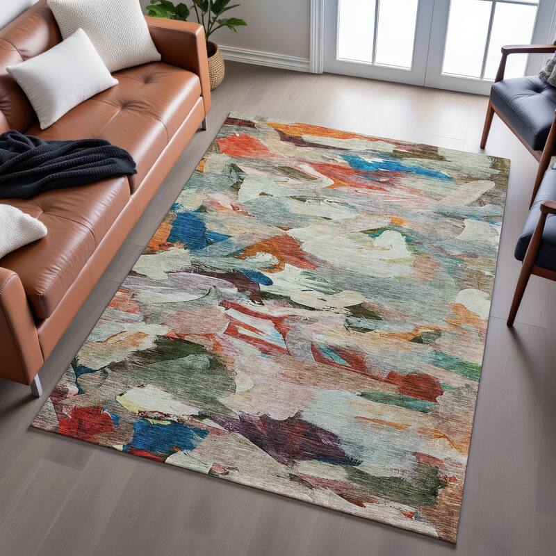 Premium Washable Super Soft Brushstrokes Abstract Mayfield Rug