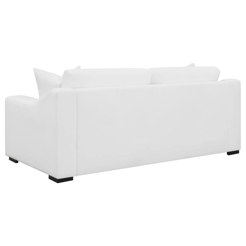 Ashlyn Transitional Upholstered Sloped Arm Sofa White