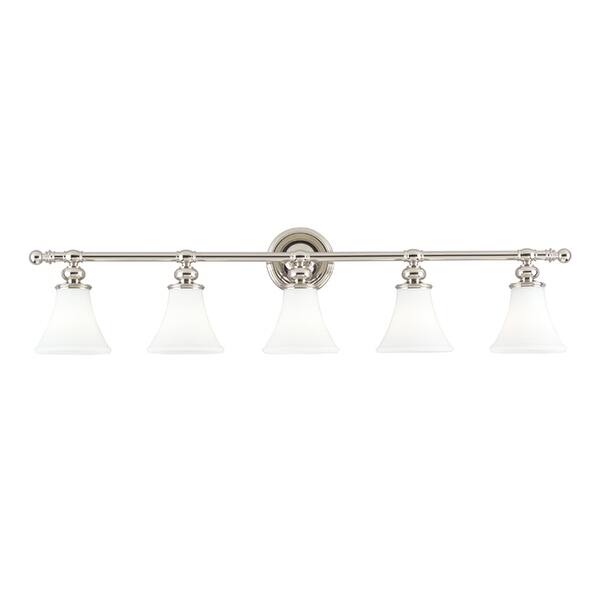 slide 1 of 1, Hudson Valley Weston 5-light Polished Nickel Vanity