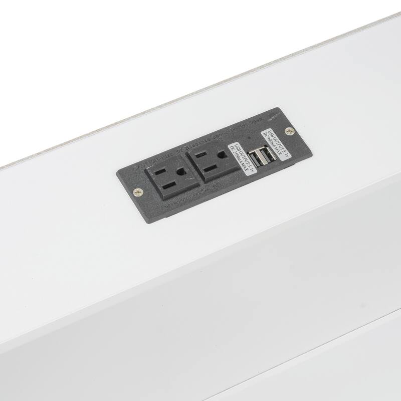 Queen over Queen Bunk Bed Superior Quality Bed Frame with 6 Storage Cabinets, Built-in USB Ports and Standard Plug Outlets