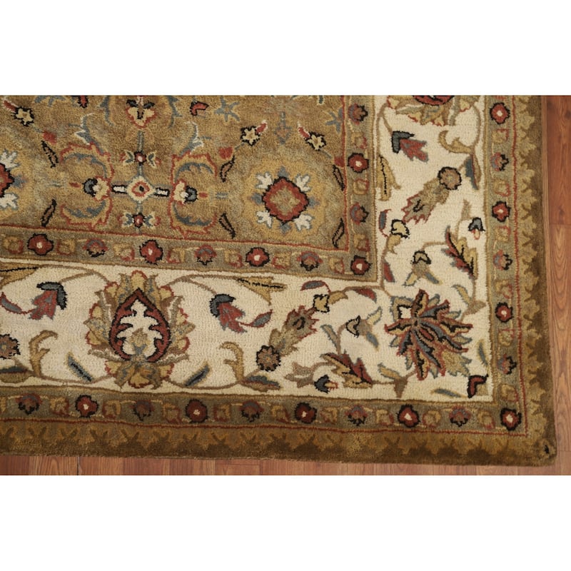 Hand Tufted Ziegler Area Rug Traditional Brown Wool Carpet