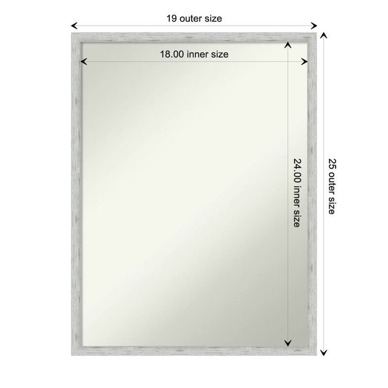 Imprint Non-Beveled Wood Framed Bathroom Vanity Wall Mirror - Imprint Silver - Glass Size 18x24