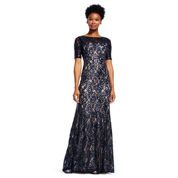 adrianna papell sequin mermaid dress
