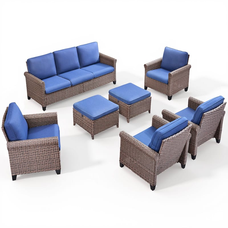 Pocassy Outdoor Sofa with Patio Chairs Funiture Set
