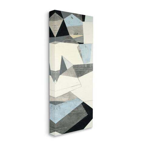 Stupell Industries Geometric Angular Shapes Blue Beige Grey Abstraction Canvas Wall Art